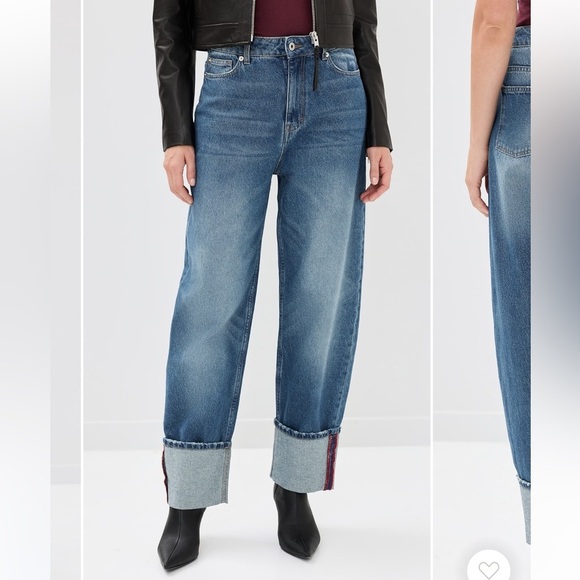 Halfboy Boyfriend Jeans Cuffed High Rise Straight Leg 27 - Picture 2 of 12